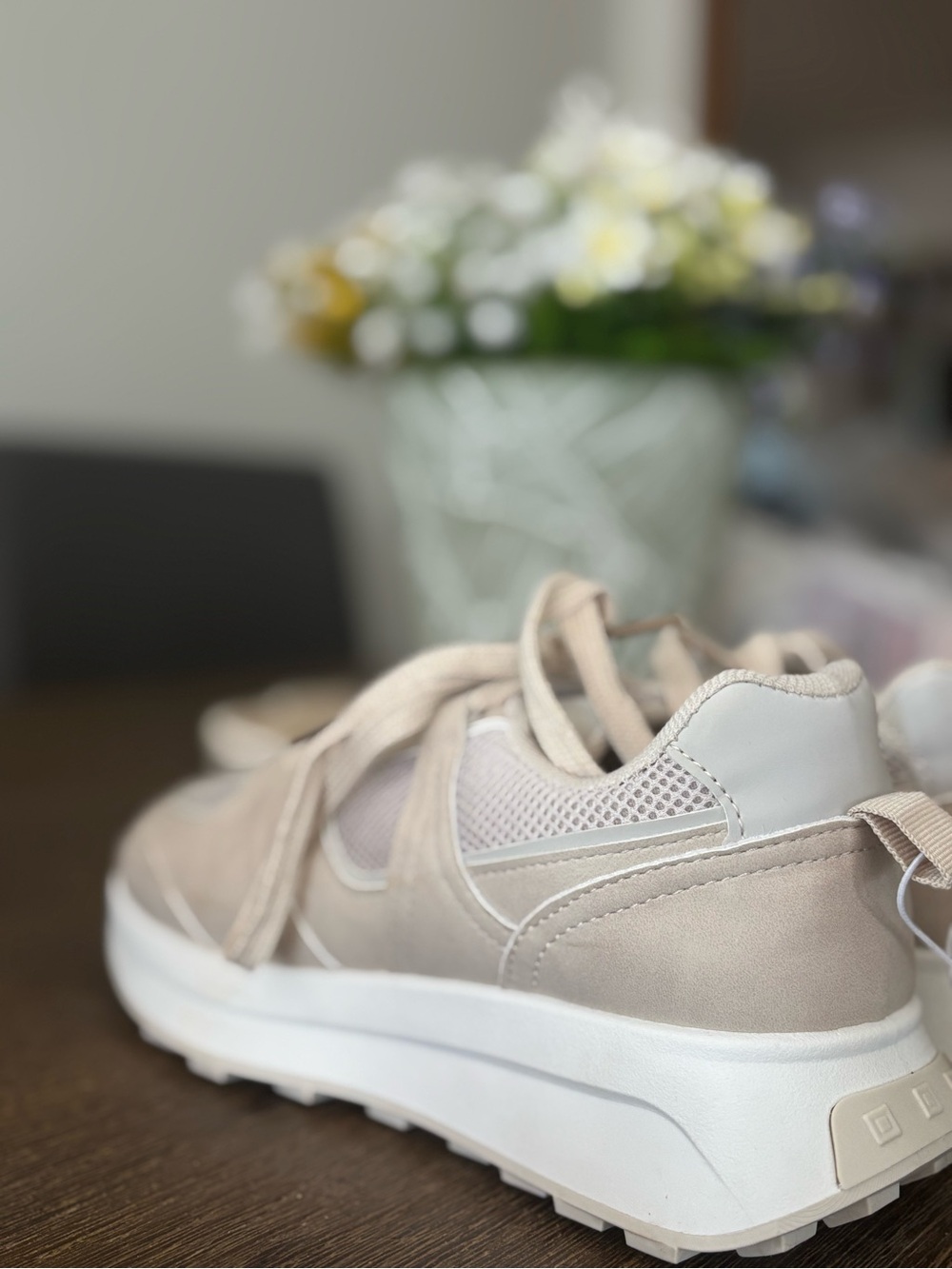 Joe Fresh Beige Lace-Up Sneakers - Picture 3 of 5